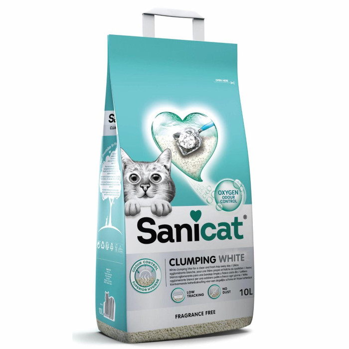 Sanicat Clumping Fragrance Free bijeli grudvajući pijesak bez mirisa 10 lit