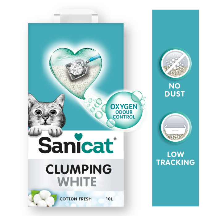 Sanicat Clumping Cotton Fresh bijeli grudvajući pijesak za mačke 10 lit