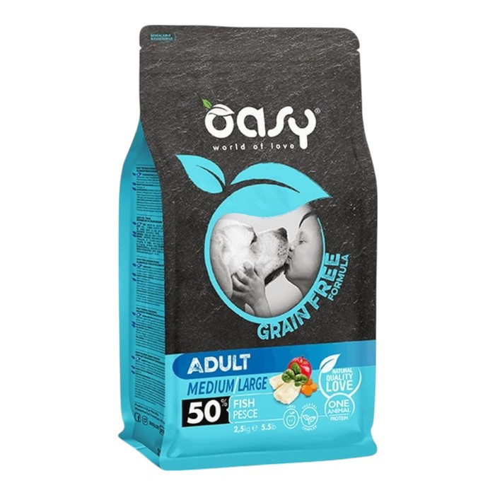OASY Grain Free Adult Medium / Large Fish - riba suha hrana bez žitarica za pse 12kg