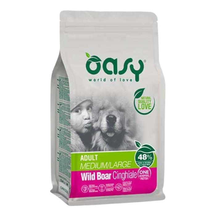OASY Adult Medium / Large One Protein Wild Boar - divlja svinja monoproteinska suha hrana za pse 2,5kg
