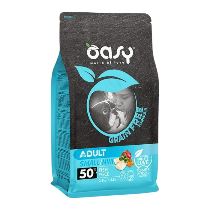 OASY Grain Free Adult Small / Mini Fish - riba suha hrana bez žitarica za pse 2,5kg