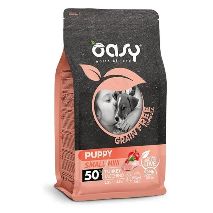 OASY Puppy Small / Mini grain free Turkey - puretina hrana bez žitarica za štenad 800g