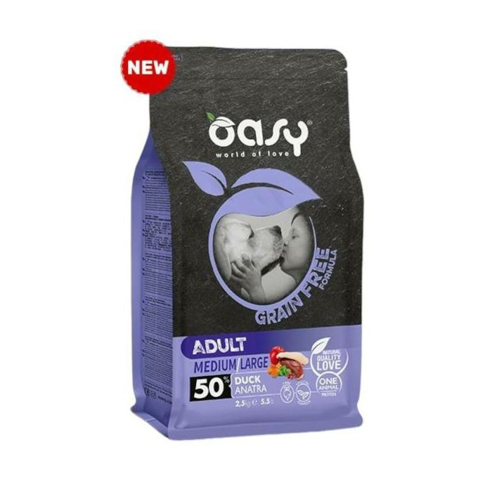 OASY Grain Free Adult Medium / Large Duck - patka suha hrana bez žitarica za pse  12kg