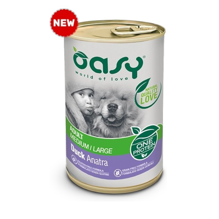 OASY Adult Medium / Large One Protein Duck - patka monoproteinska hrana za pse 400g