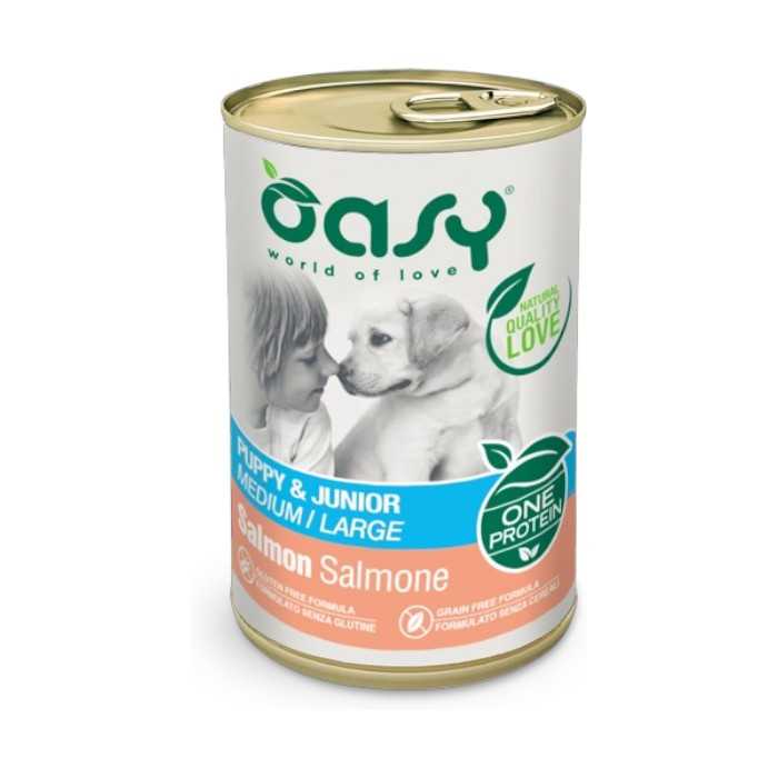OASY Puppy Medium / Large One Protein Salmon - losos monoproteinska hrana za štenad 400g