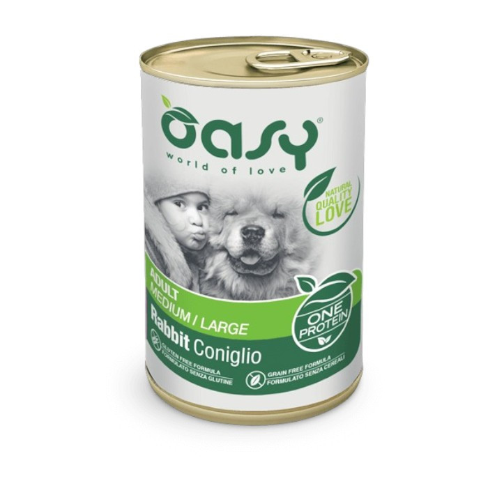 OASY Adult Medium / Large One Protein Rabbit - zečetina monoproteinska hrana za pse 400g