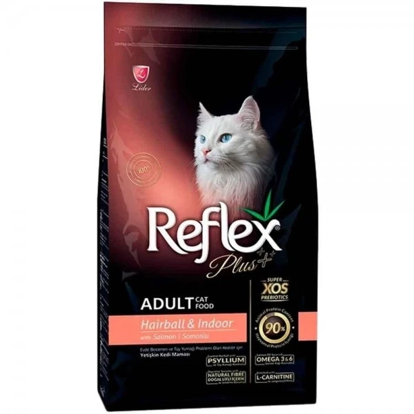 Reflex Plus Adult Hairball & Indoor Salmon - losos suha hrana za mačke 1,5kg