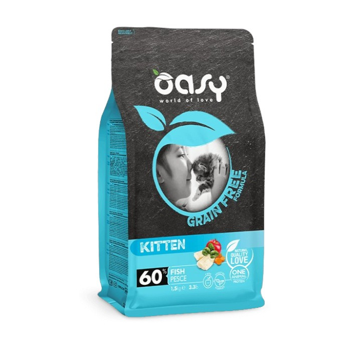 OASY Kitten grain free Fish - riba suha hrana bez žitarica za mačiće 300g