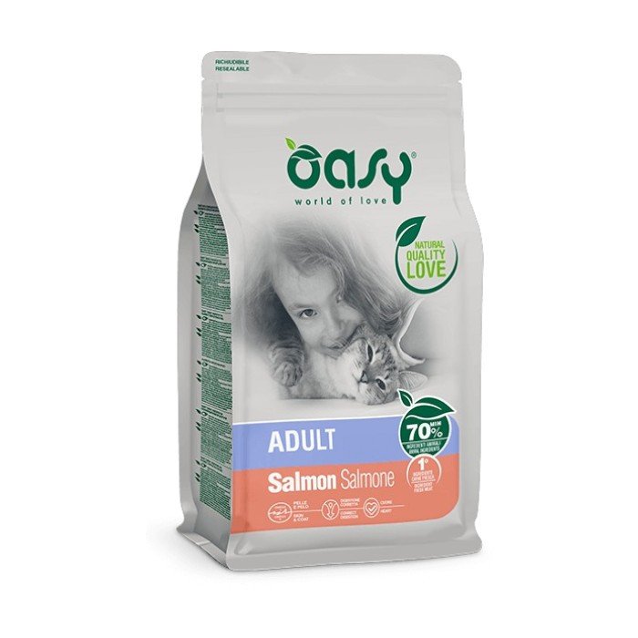 OASY Adult Salmon - losos suha hrana za mačke 1,5kg