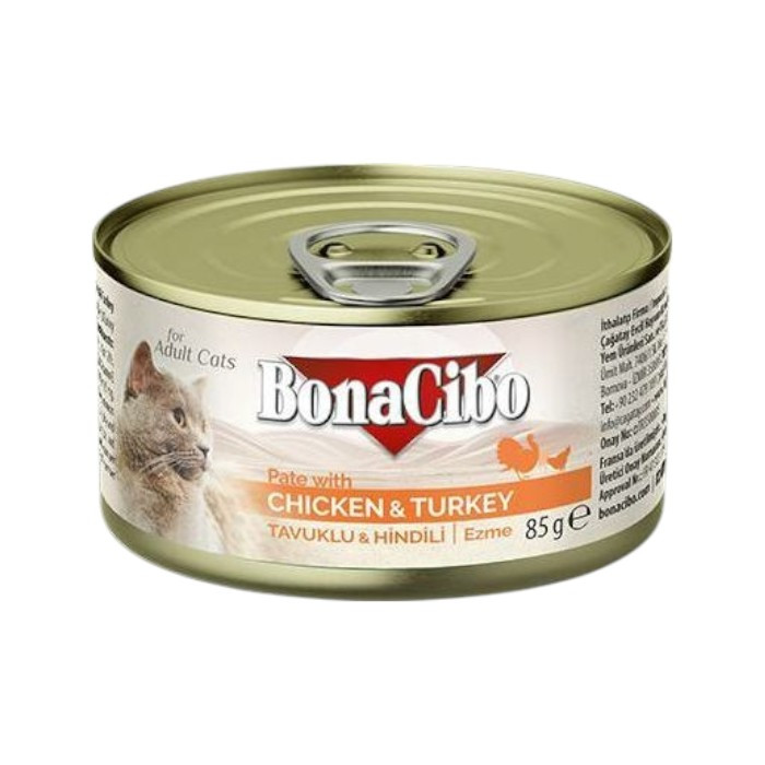 BonaCibo Adult Pate Chicken & Turkey - piletina i puretina pašteta za mačke 85g