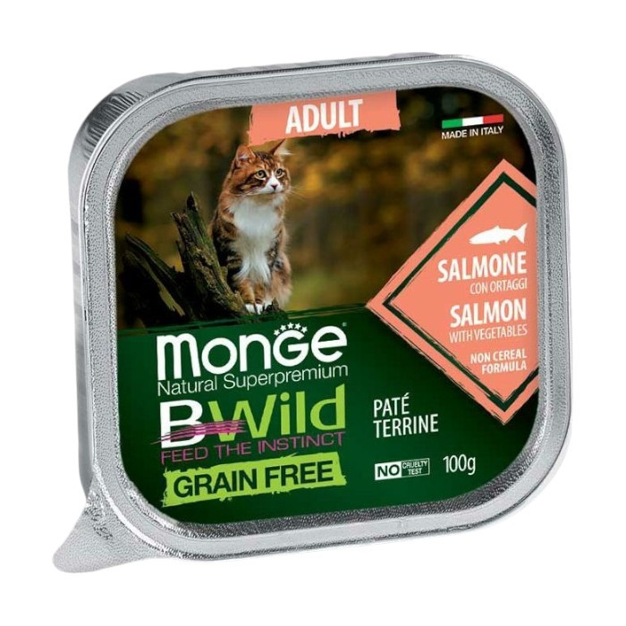 Monge BWild Adult grain free Paté - losos sa povrćem hrana za mačke 100g