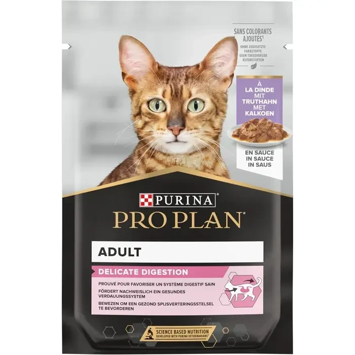 PRO PLAN® Adult Delicate Digestion, bogata puretinom hrana za osjetljive mačke 85 g