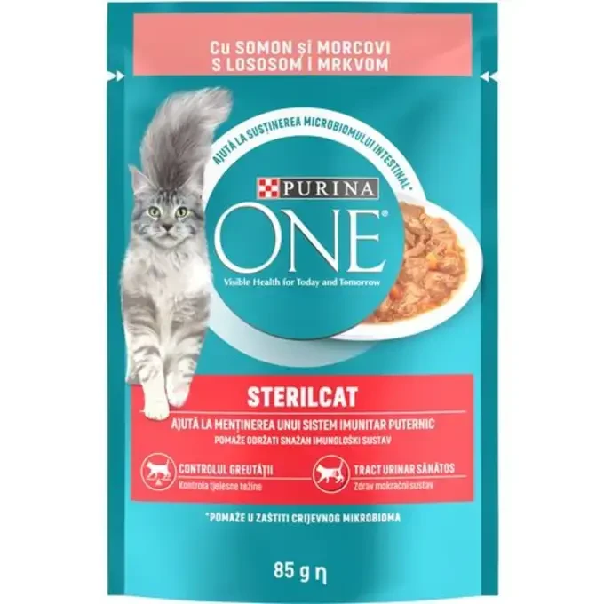 PURINA ONE® STERILCAT sa lososom i mrkvom, mini fileti u umaku hrana za mačke 85g