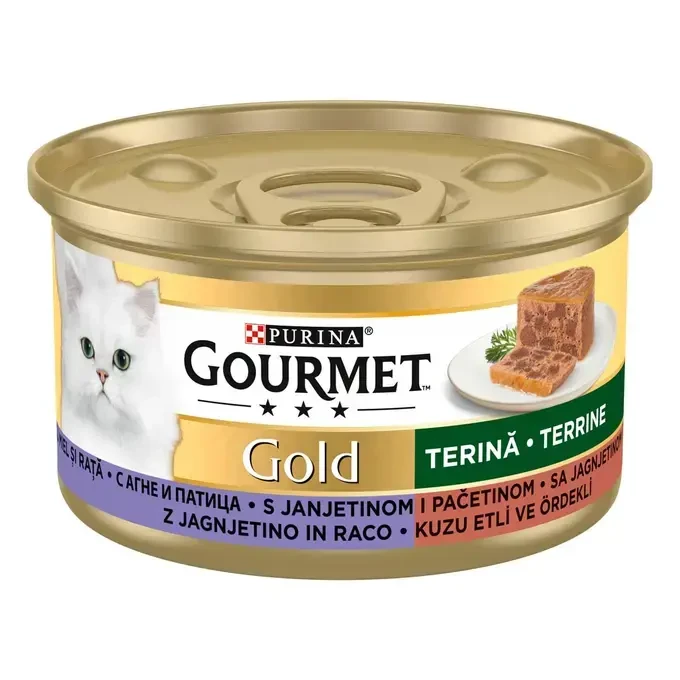 GOURMET® GOLD Terrine sa janjetinom i pačetinom hrana za mačke 85g