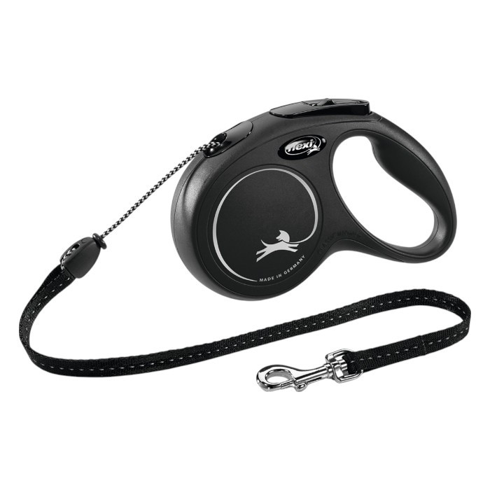 Flexi povodac za psa Classic M 5m cord - crni