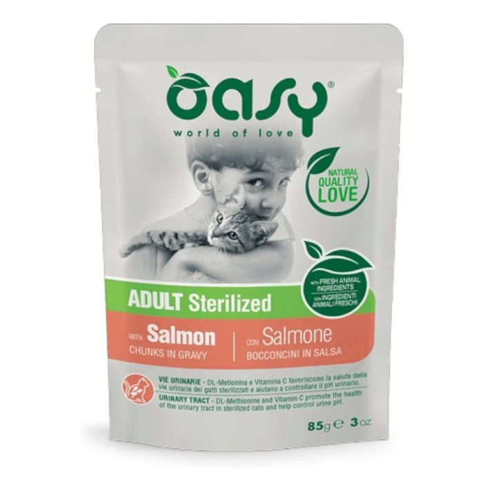 OASY Chunks Adult Sterilized Salmon - losos u umaku hrana za sterilisane mačke 85g