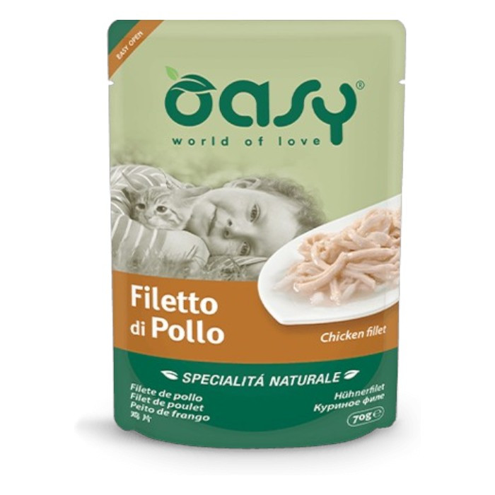 OASY Natural Adult Chicken Fillet - pileći file hrana za mačke 70g