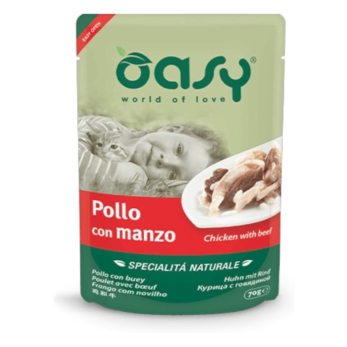 OASY Natural Adult Chicken & Beef - piletina i govedina hrana za mačke 70g