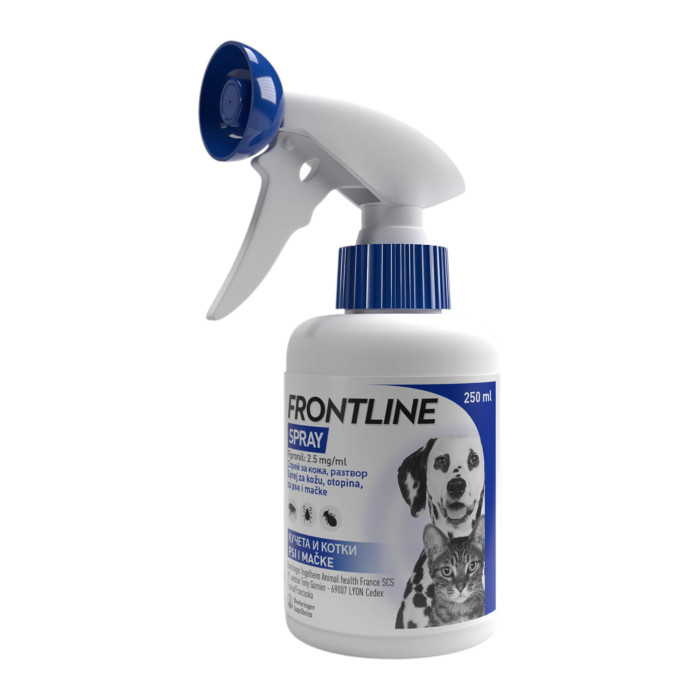 FRONTLINE SPRAY 250 ml, sprej za kožu, otopina za zaštitu pasa i mačaka 250ml