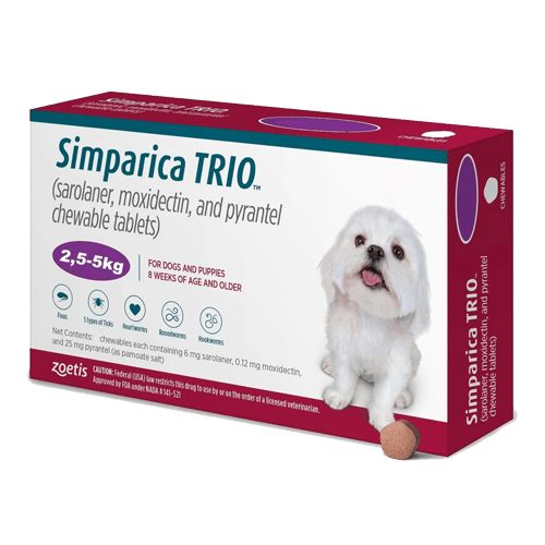 Zoetis Simparica TRIO zaštita za pse težine 2,5-5kg / 1 tableta