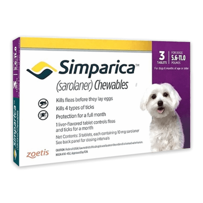 Zoetis Simparica 10mg zaštita za pse težine 2,5-5kg / 1 tableta