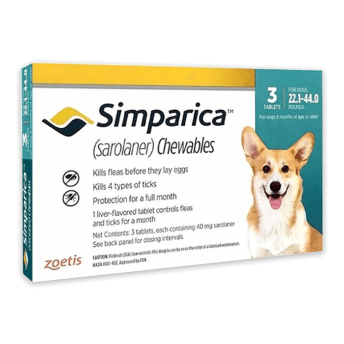 Zoetis Simparica 40mg zaštita za pse težine 10-20kg / 1 tableta