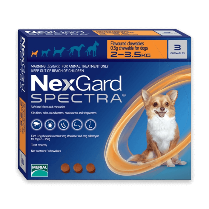 NEXGARD Spectra XS zaštita od nametnika za pse težine 2-3,5kg / 1 poslastica