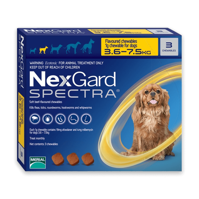 NEXGARD Spectra S zaštita od nametnika za pse težine 3,5-7,5kg / 1 poslastica