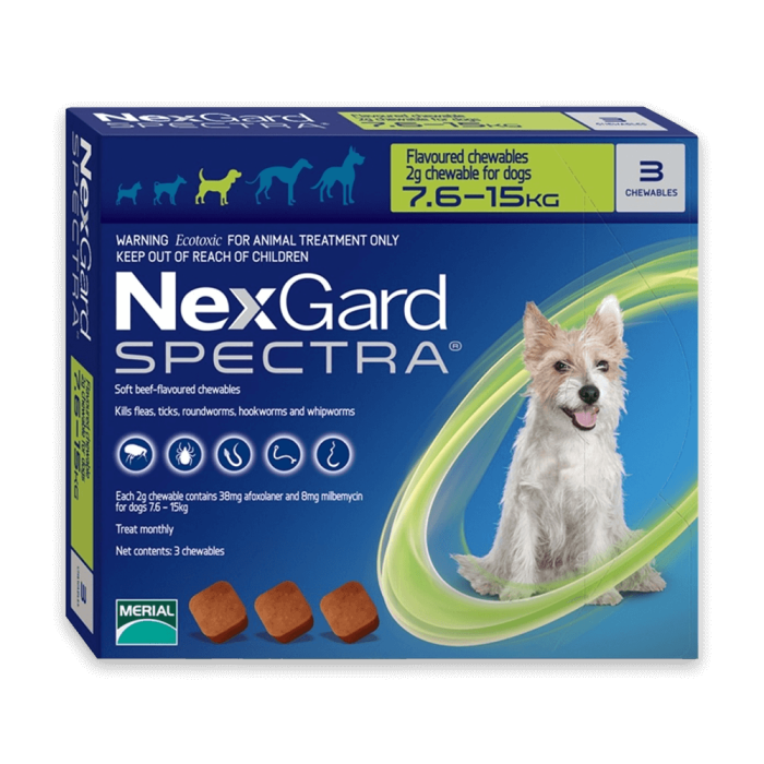 NEXGARD Spectra M zaštita od nametnika za pse težine 7,5-15kg / 1 poslastica