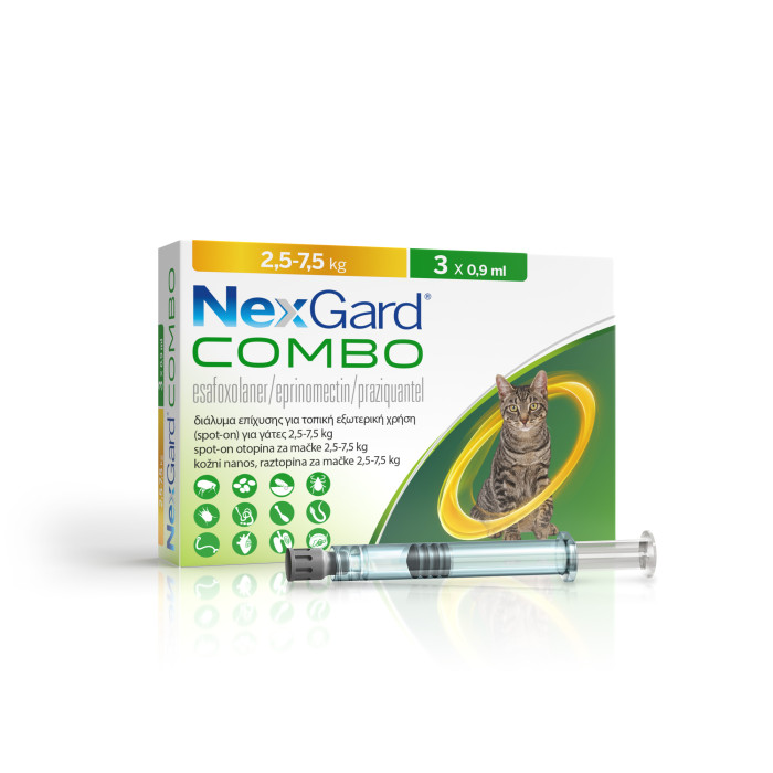 Nexgard Combo L zaštita od nametnika za mačke težine 2,5-7,5kg / 1 aplikator 0,9ml