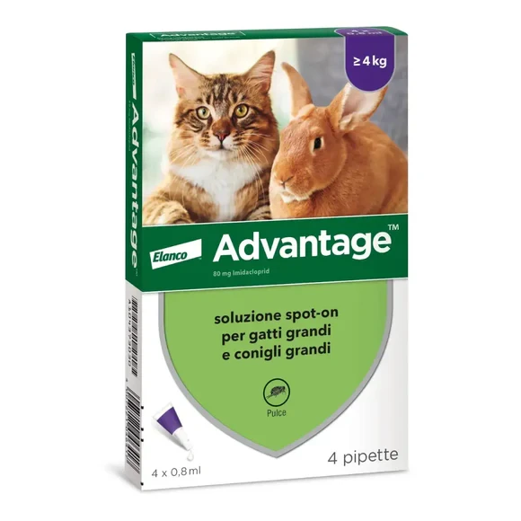 ADVANTAGE® 80mg za velike mačke i zečeve težine 4-8kg / 1 pipeta