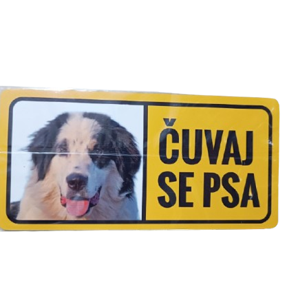VS tabla čuvaj se psa sa različitim ilustracijama