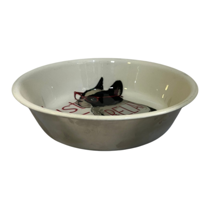 Croci Bulldog Lovers metalna posuda za pse 400ml bijela