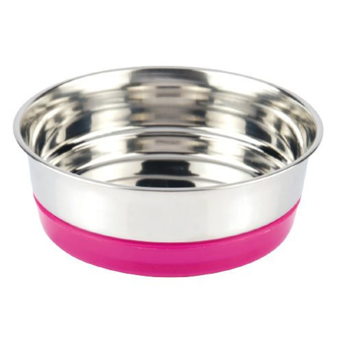 Croci metalna posuda za pse i mačke fuksia 470ml