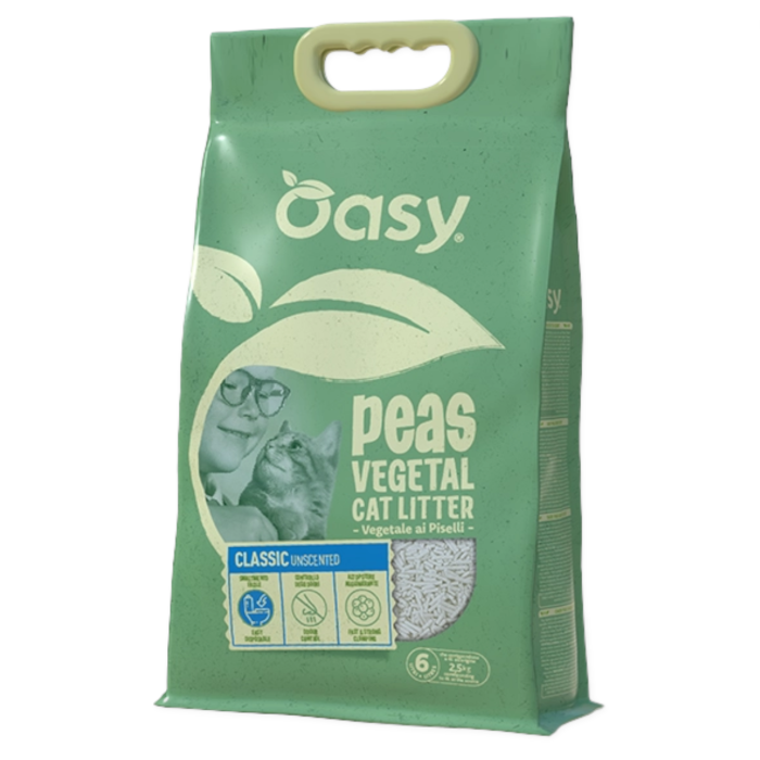 OASY Peas Vegetal Classic - pijesak bez mirisa za mačke 6 lit