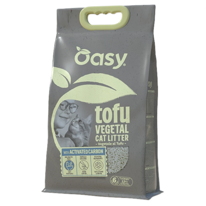 OASY Tofu Vegetal Activated Carbon - pijesak sa aktivnim ugljem za mačke 6 lit