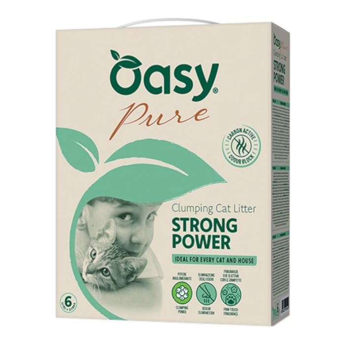 OASY Pure Strong Power - zgrudnjavajući pijesak sa blagim mirisom za mačke 10 lit