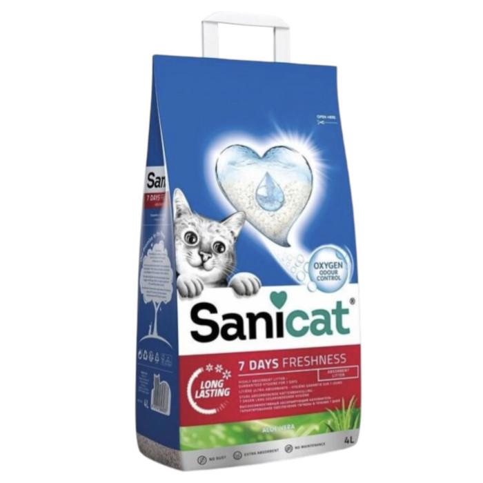 Sanicat Aloe Vera 7 Days upijajući pijesak za mačke 4 lit