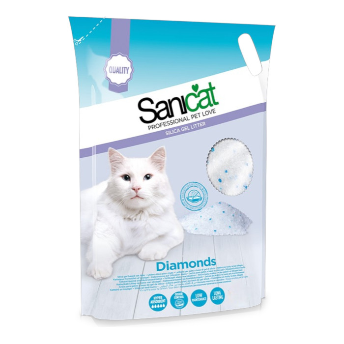 Sanicat Professional Silica Diamonds - silikonski pijesak za mačke 5 lit
