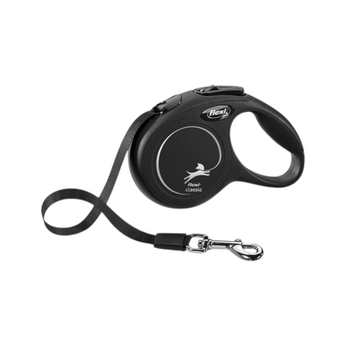 Flexi Classic povodac za pse i mačke 3m / XS tape - crni