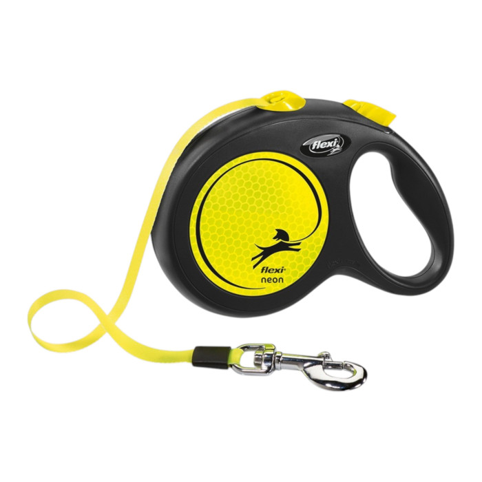 Flexi Neon povodac za pse 5m / L tape - žuti