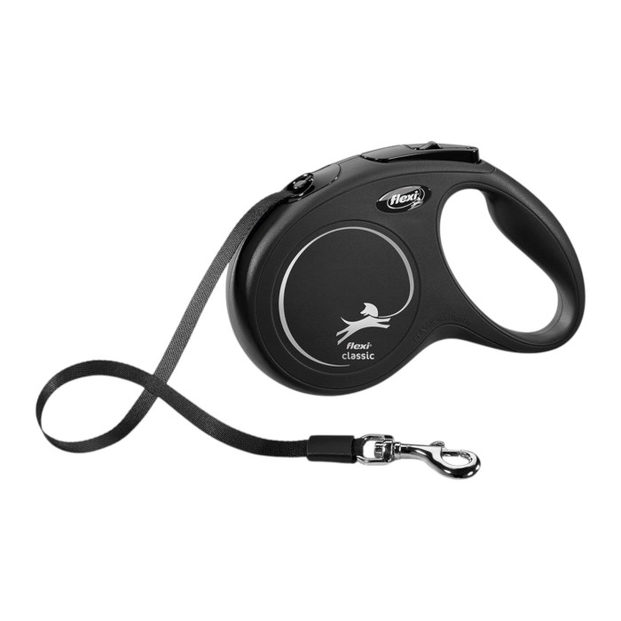Flexi Classic povodac za pse 5m / S tape - crni