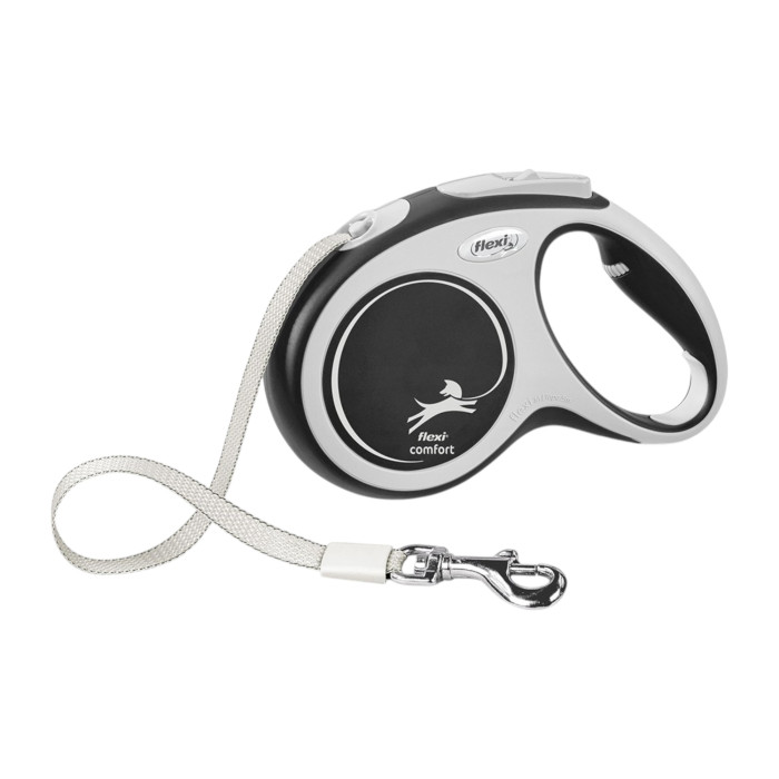 Flexi Comfort povodac za pse 5m / S tape - crni