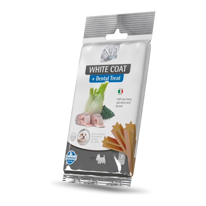 N&D Adult White Mini Dental Stick - brancin, komorač i spirulina poslastica za pse 60g