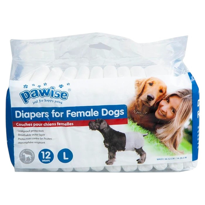Pawise pelene za pse (za ženke) L / 36-52cm 12 kom