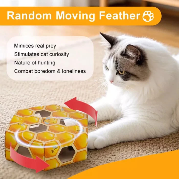 All for Paws Modern Cat Peek'A'Pounce Fuzzy Hive interaktivna igračka za mačke