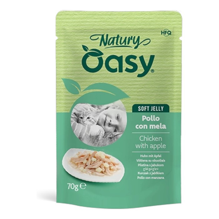 OASY Natury Soft Jelly Adult Chicken & Apple - piletina i jabuka u želeu hrana za mačke 70g