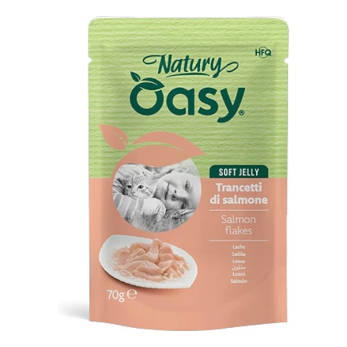 OASY Natury Soft Jelly Adult Salmon - losos u želeu hrana za mačke 70g
