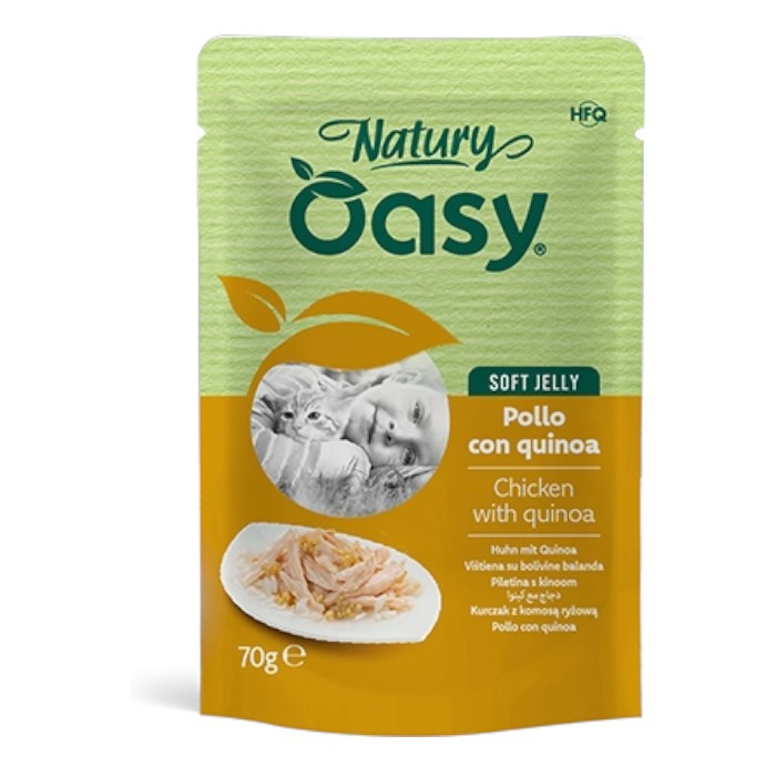OASY Natury Soft Jelly Adult Chicken & Quinoa Pouch - piletina i kvinoja u želeu hrana za mačke 70g