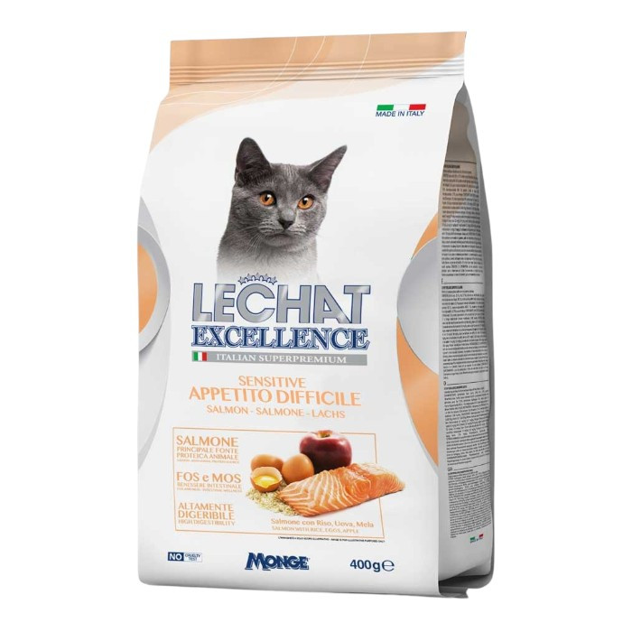 LeChat Excellence Adult Salmon Sensitive losos suha hrana za osjetljive mačke 400g